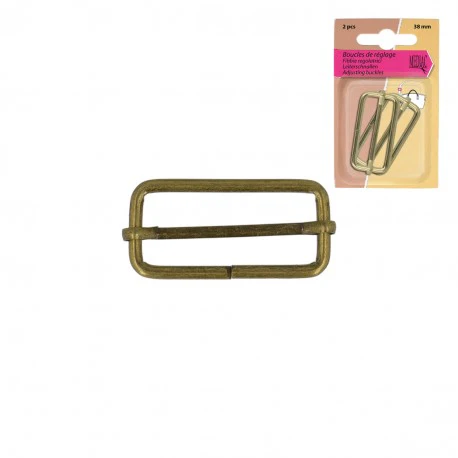 BOUCLE Coulissante métal x 2 - 25, 32 ou 38 mm - Laiton - Image 4