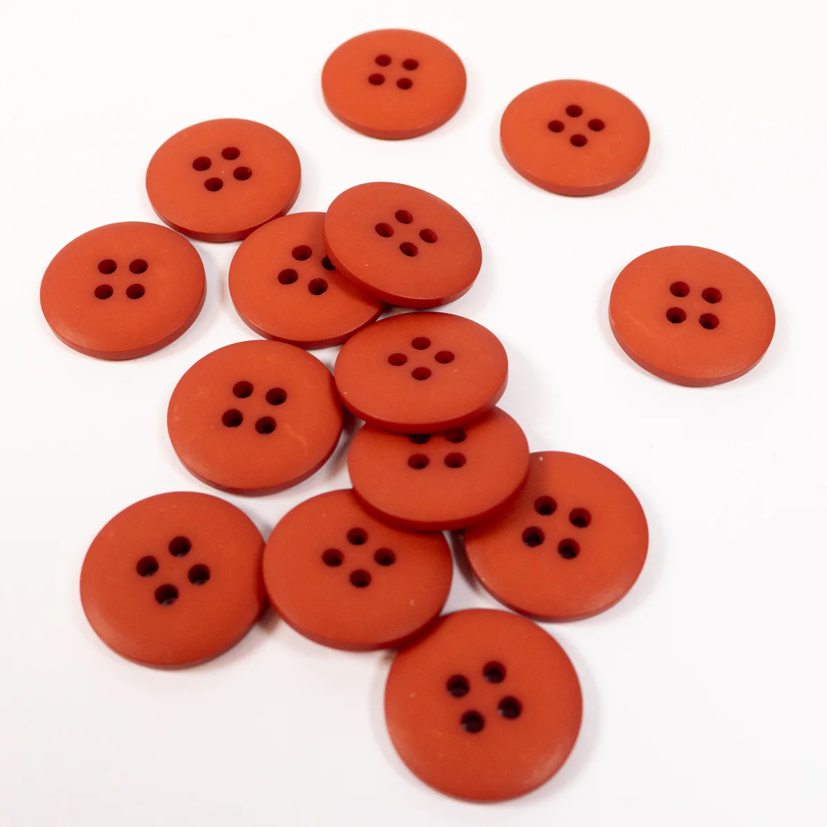 Bouton plat 4 trous - 20 mm - Acajou