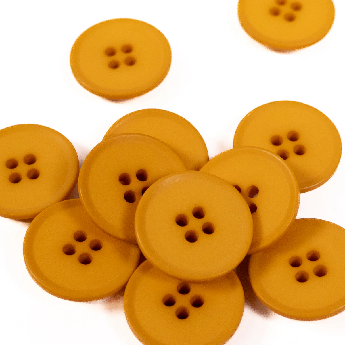 Bouton mat 4 trous - 20 mm - Miel - Image 3
