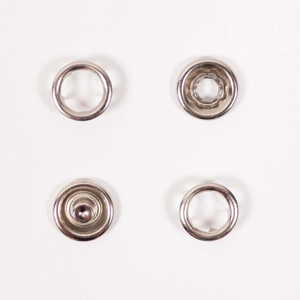 Boutons pressions métal - lot de 6 - Argenté - 11 mm - Image 3