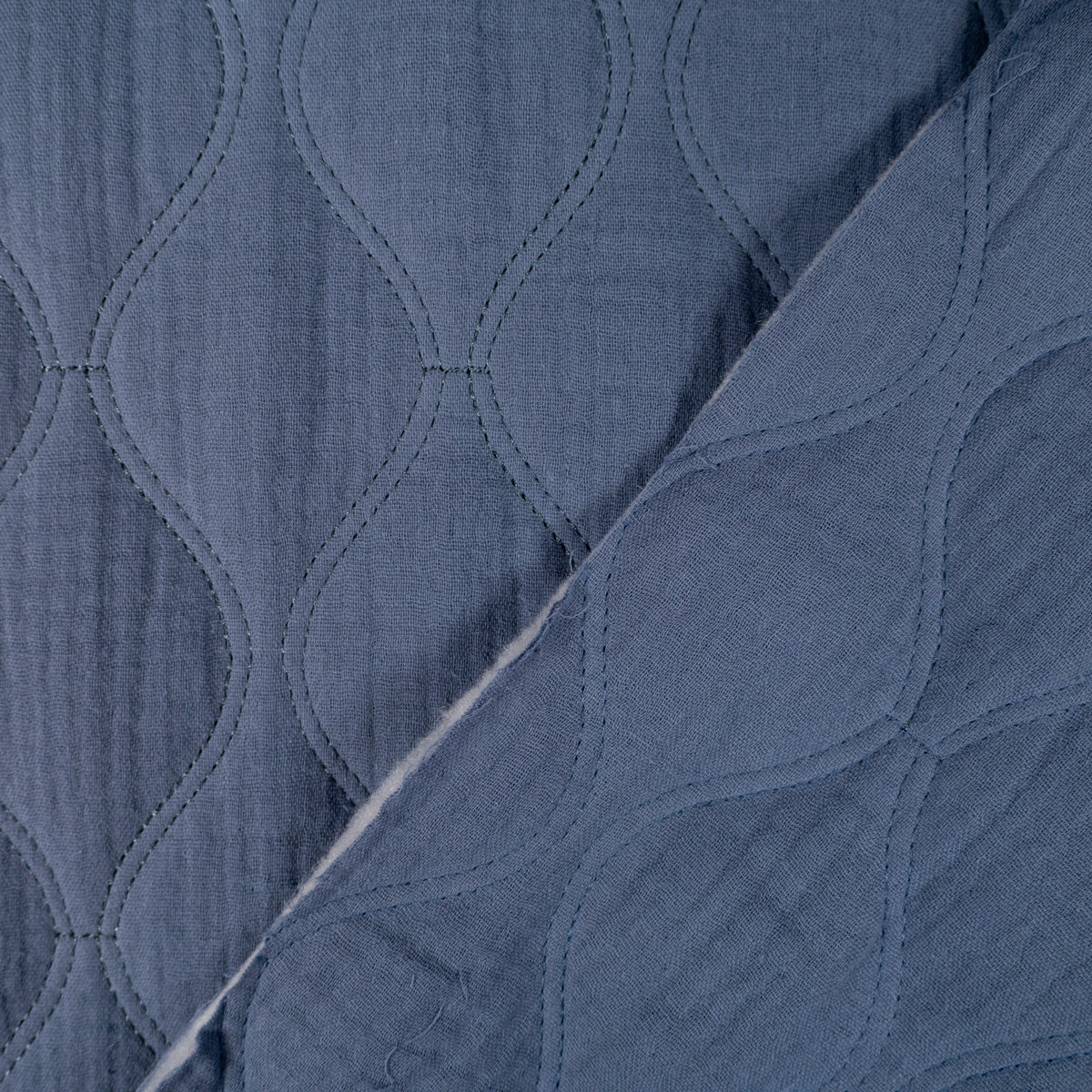 Coupon Tissu Double gaze matelassée - Bleu jean 510 - Image 4
