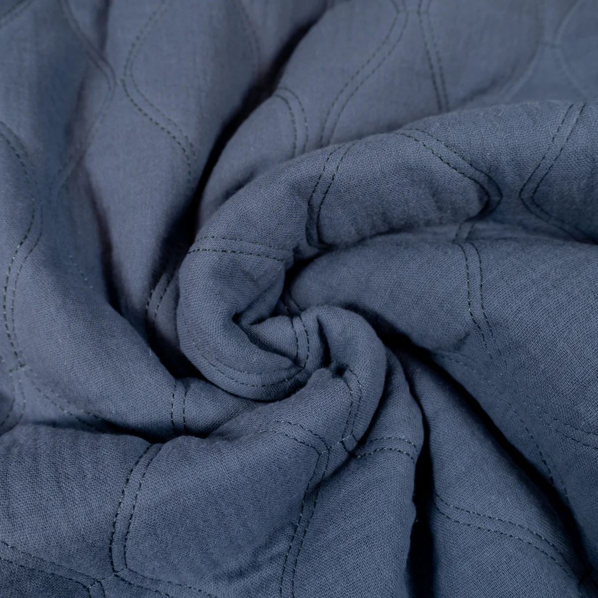 Coupon Tissu Double gaze matelassée - Bleu jean 510 - Image 5