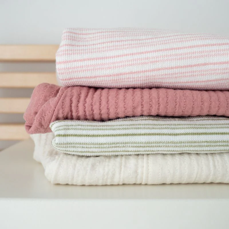 Coupon Tissu gaufré - Rose - Image 5