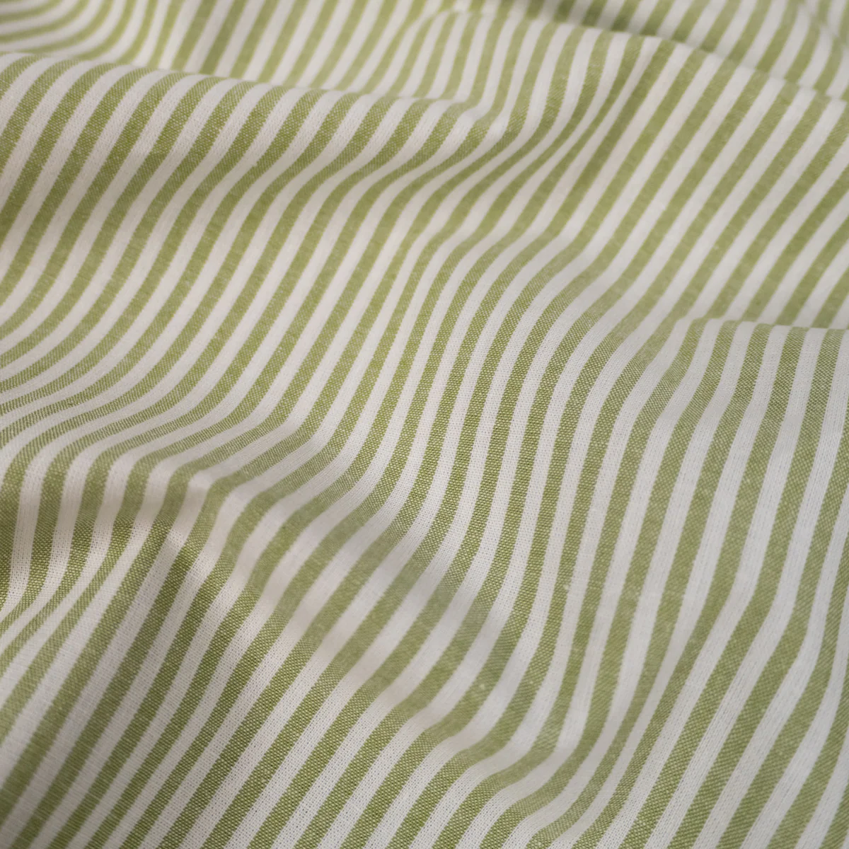 Tissu popeline - Rayures - Vert pomme et blanc - Image 4