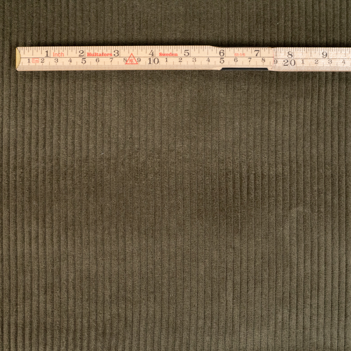 Coupon Tissu velours - Grosses côtes 4w - Army green - Image 8