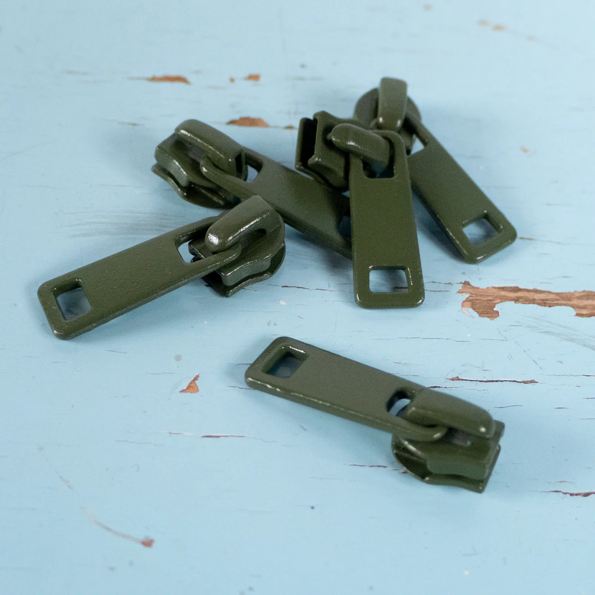 Curseur pour fermeture à glissière au mètre ikatee® - Olive