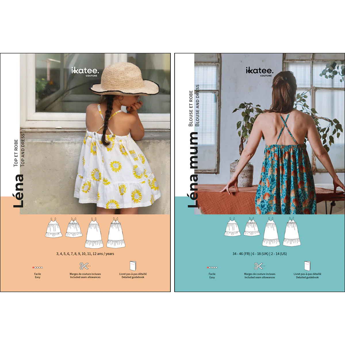 Duo femme enfant top et robe LÉNA pochette
