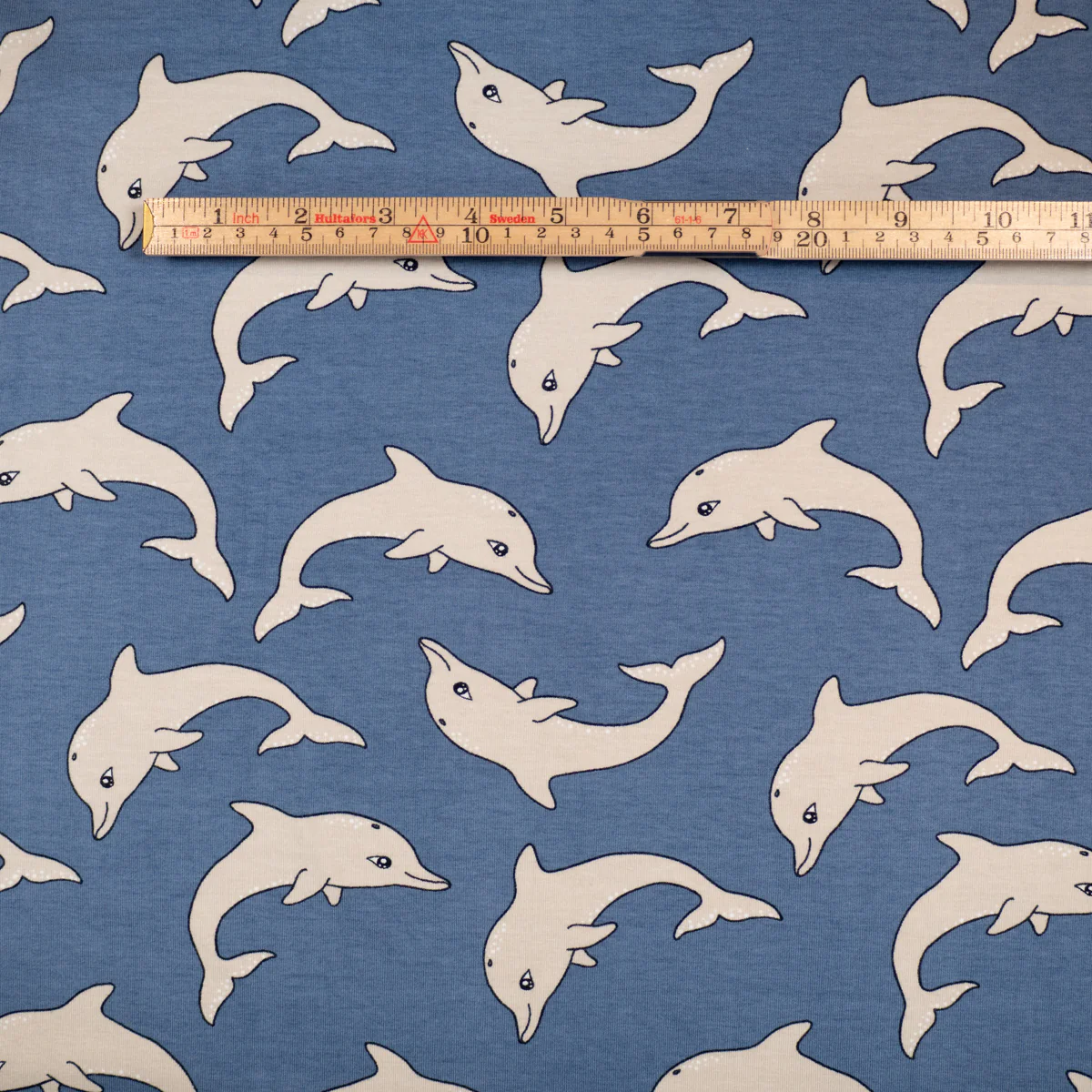 Jersey Stretch Bio - Tygdrömmar® - Dauphins - Bleu - Image 5