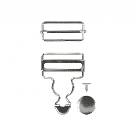 Kit 2 boucles pour salopettes - 35 mm - Argent