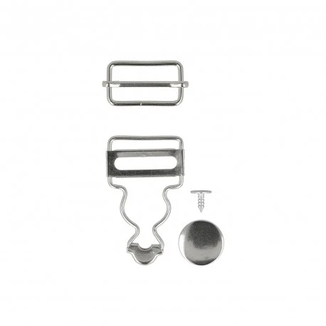 Kit 2 boucles pour salopettes - 25 mm - Argent