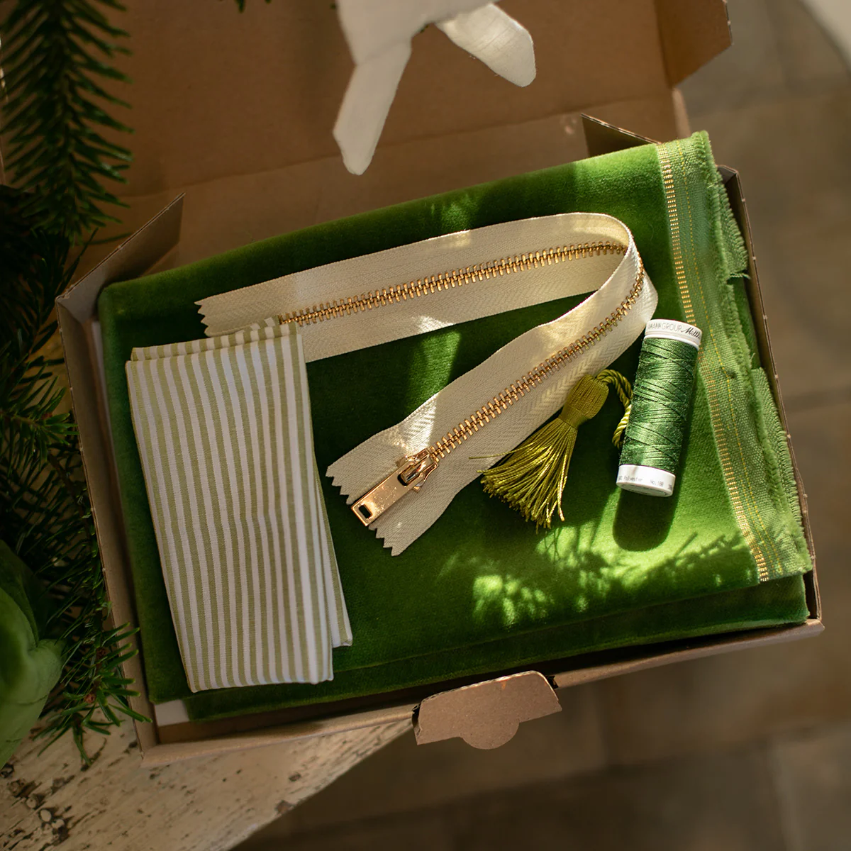 Kit Trousse Venise - Velours ras - Vert mousse - Image 5