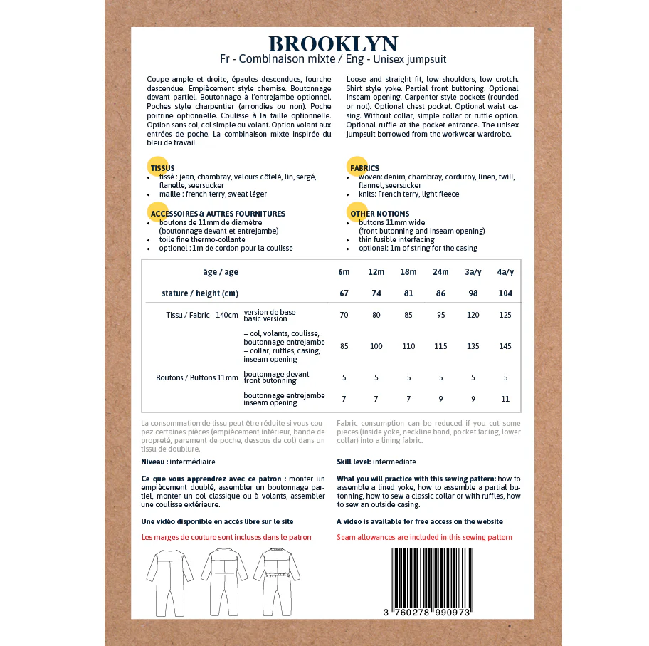 Patron combinaison bébé BROOKLYN PDF - Image 16
