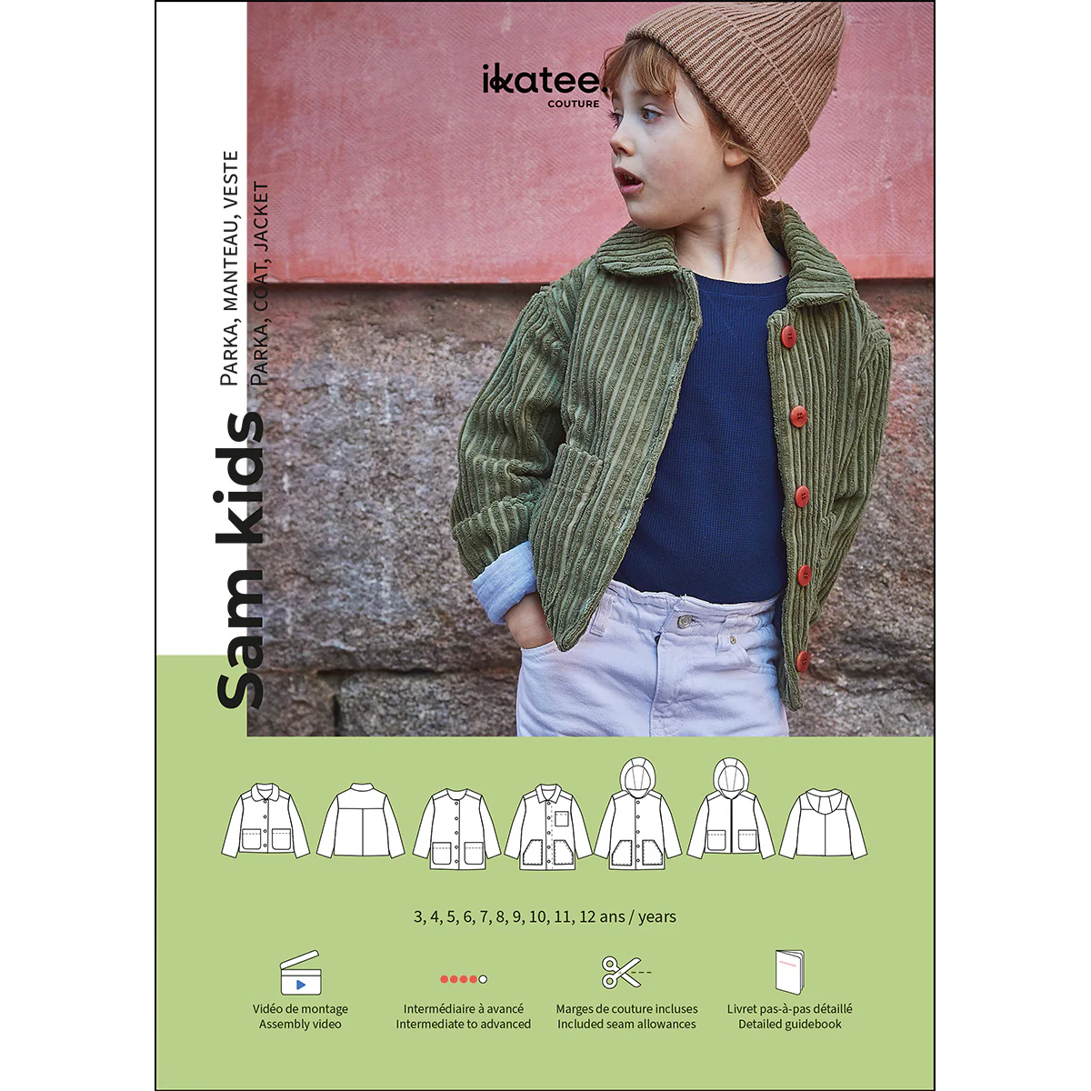 Patron parka, veste et manteau enfant SAM KIDS pochette