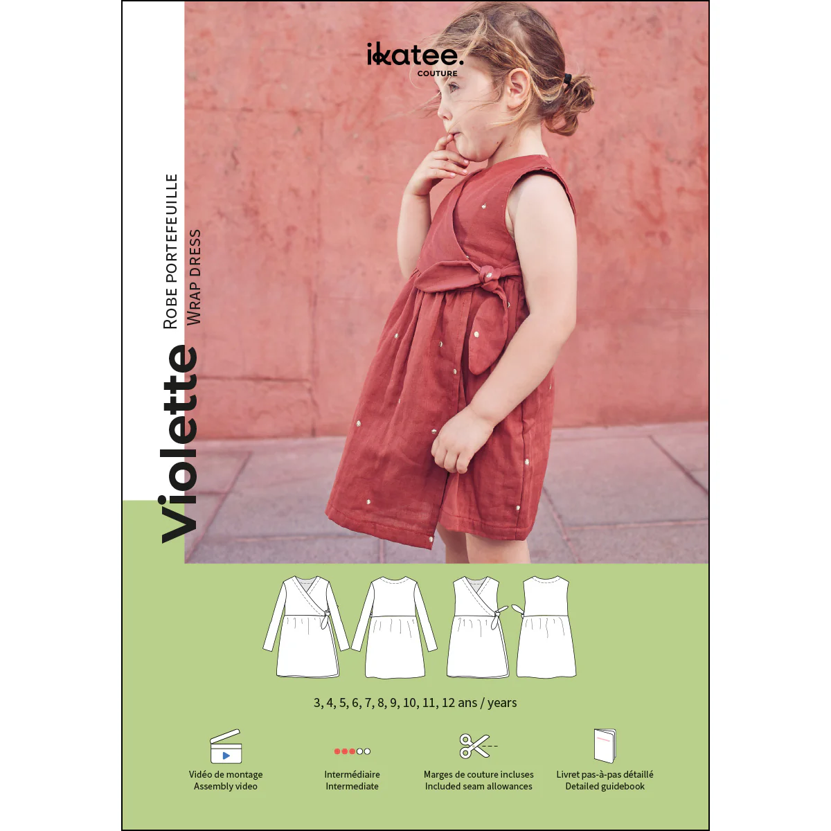 Patron robe enfant VIOLETTE pochette