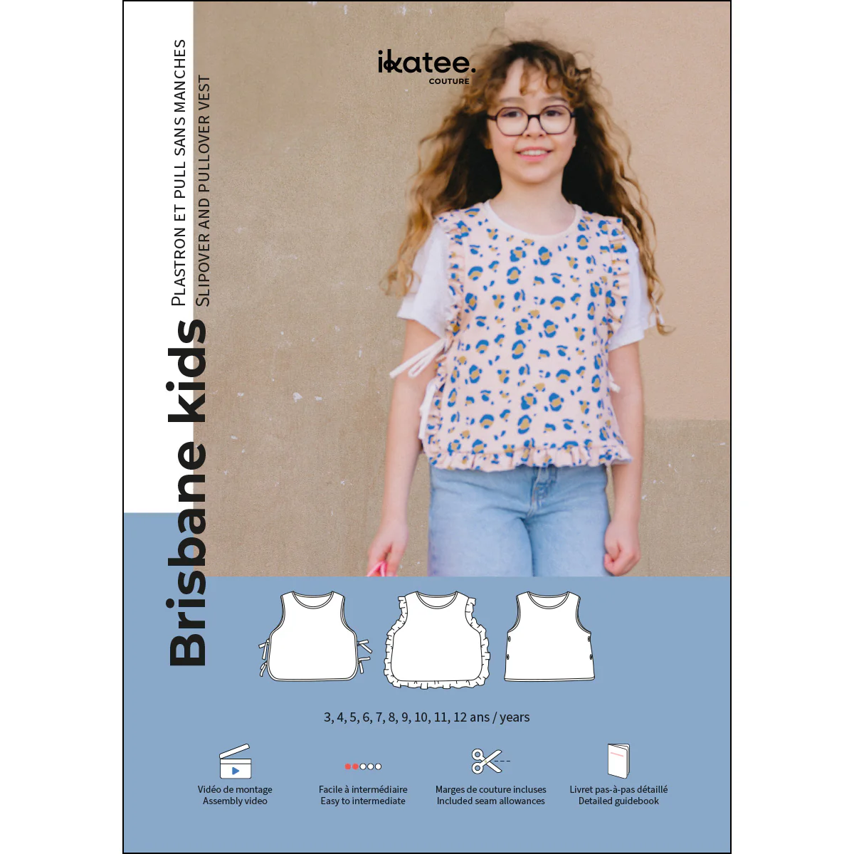 Patron plastron et pull sans manches enfant BRISBANE KIDS pochette