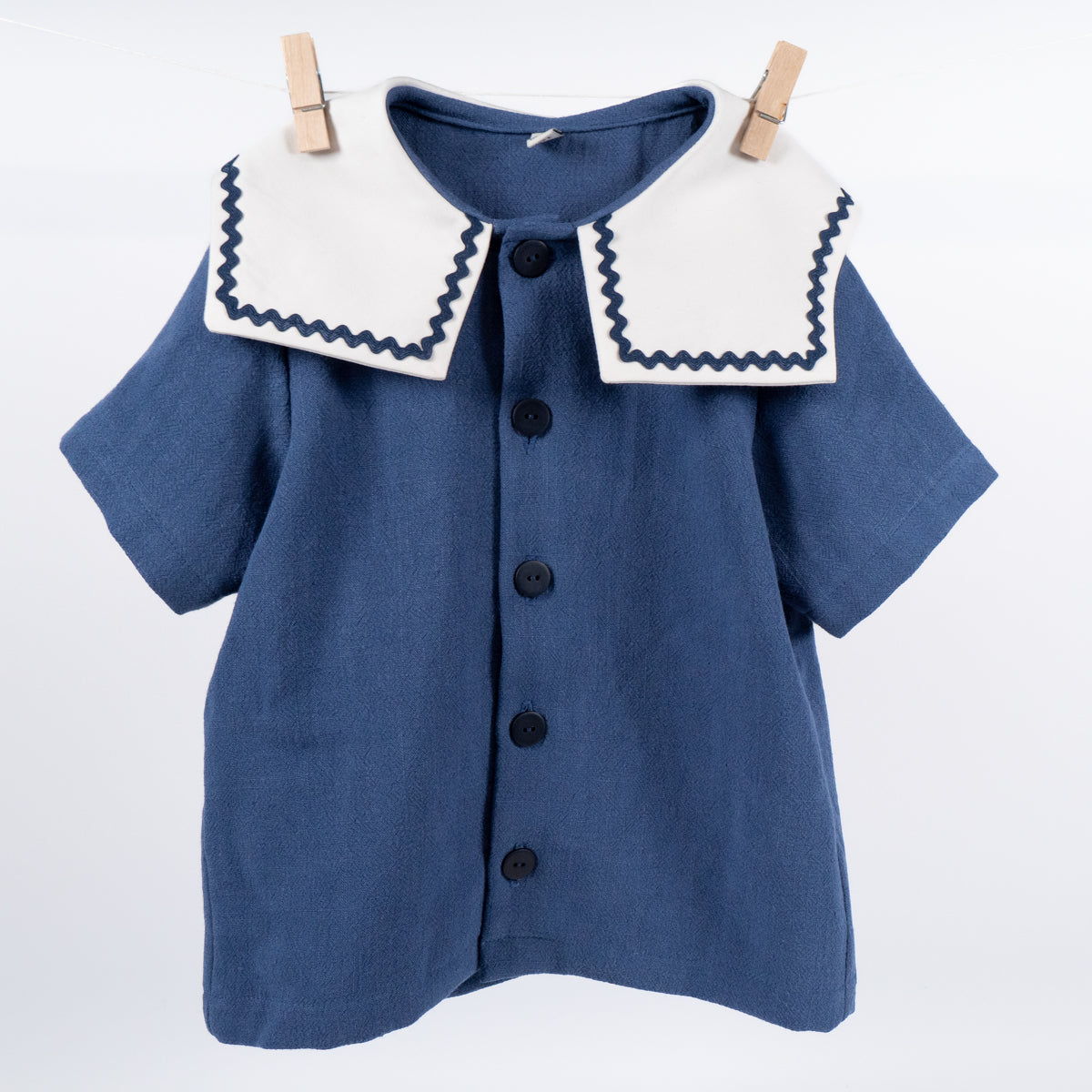 Ruban Croquet / Serpentine - 8 mm - Bleu Marine - Image 2