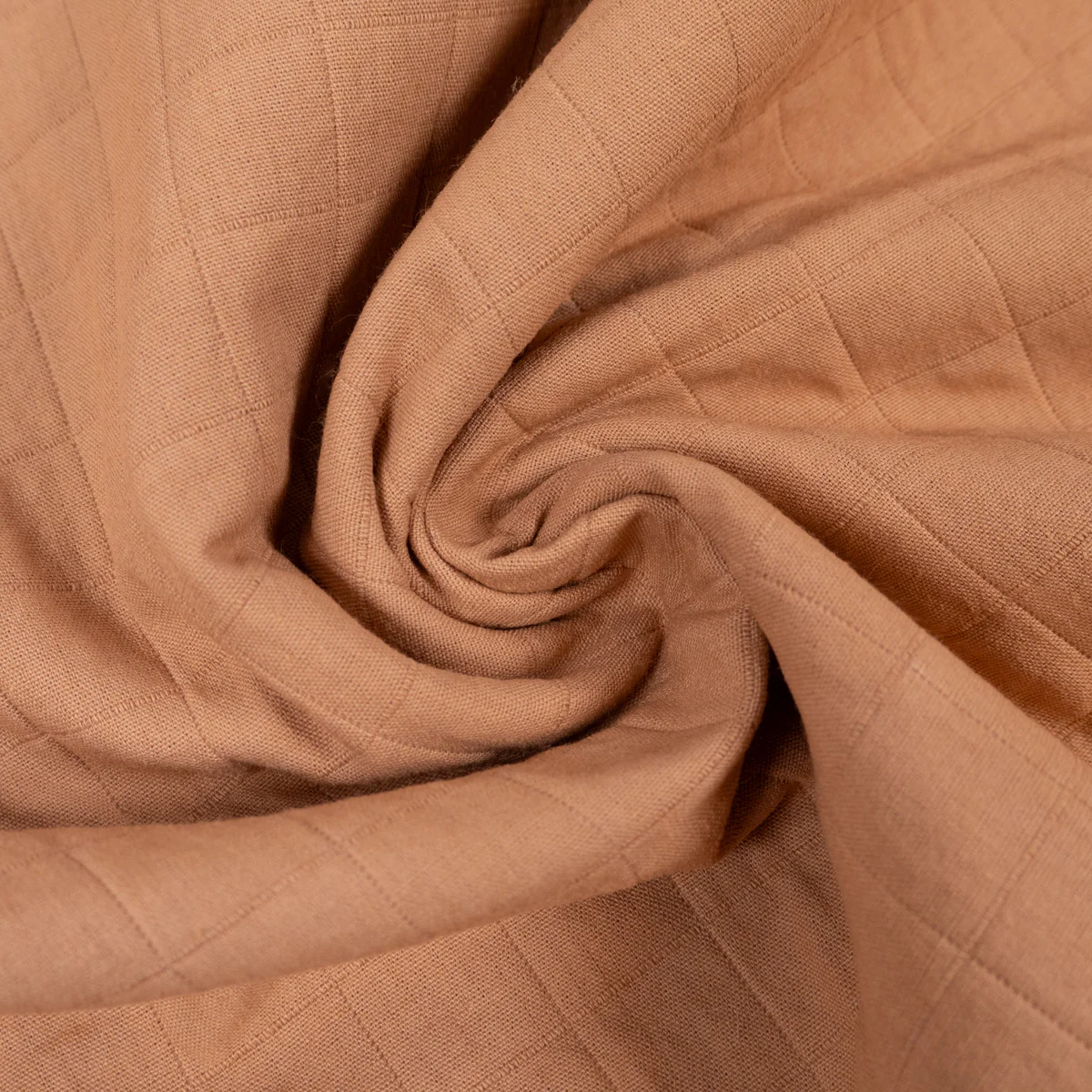 Tissu coton matelassé - Grands carreaux - Nougat - Image 3