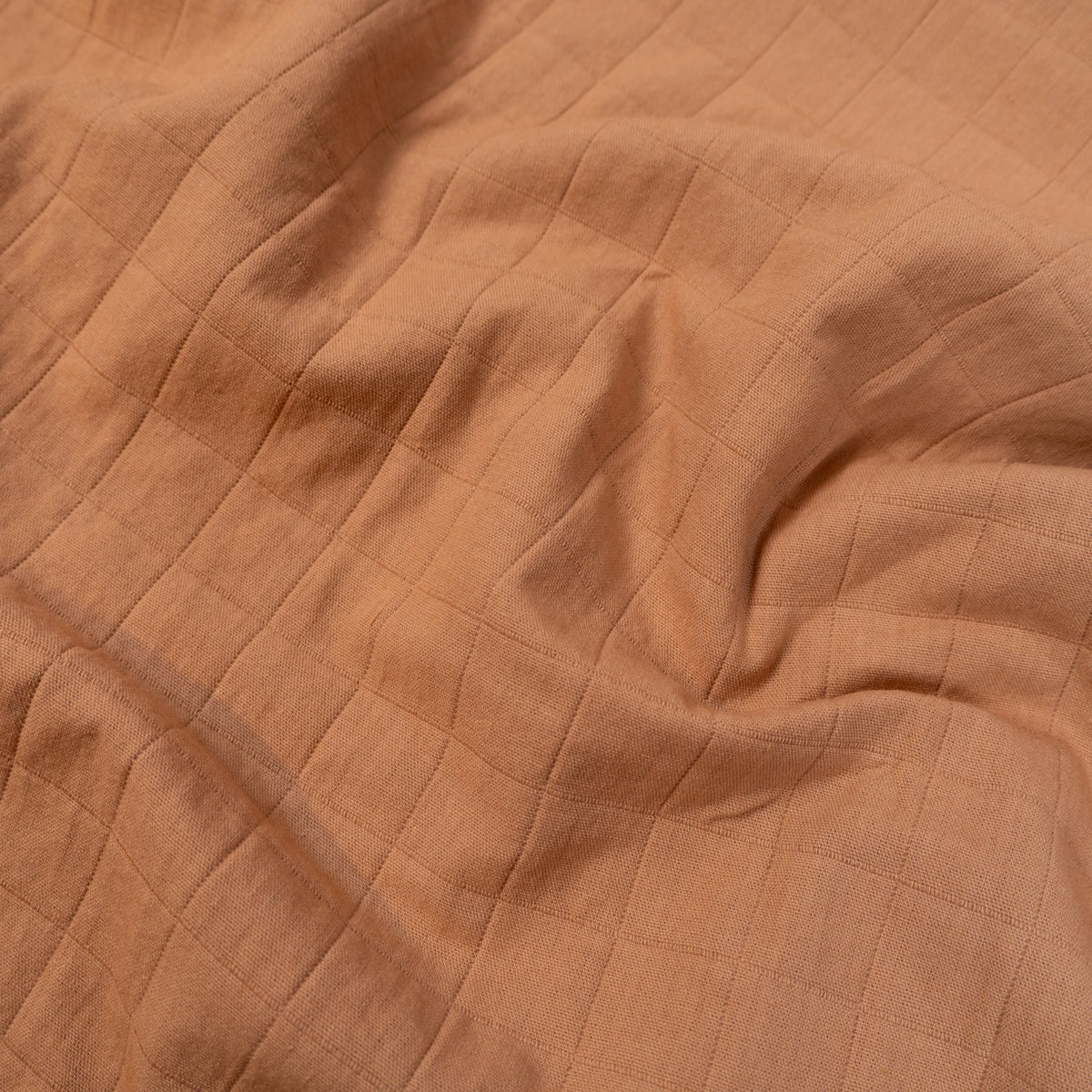 Tissu coton matelassé - Grands carreaux - Nougat - Image 4