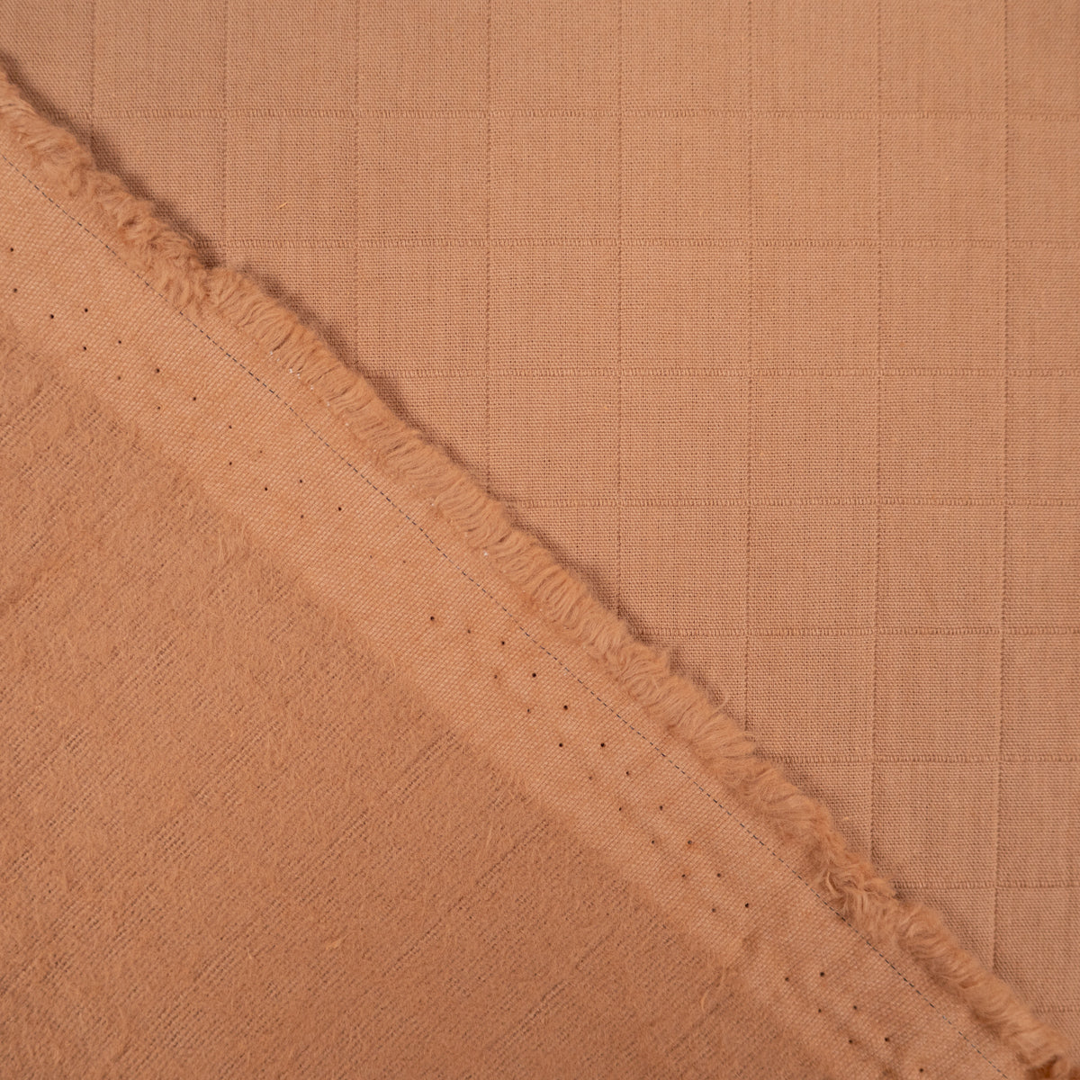 Tissu coton matelassé - Grands carreaux - Nougat - Image 5