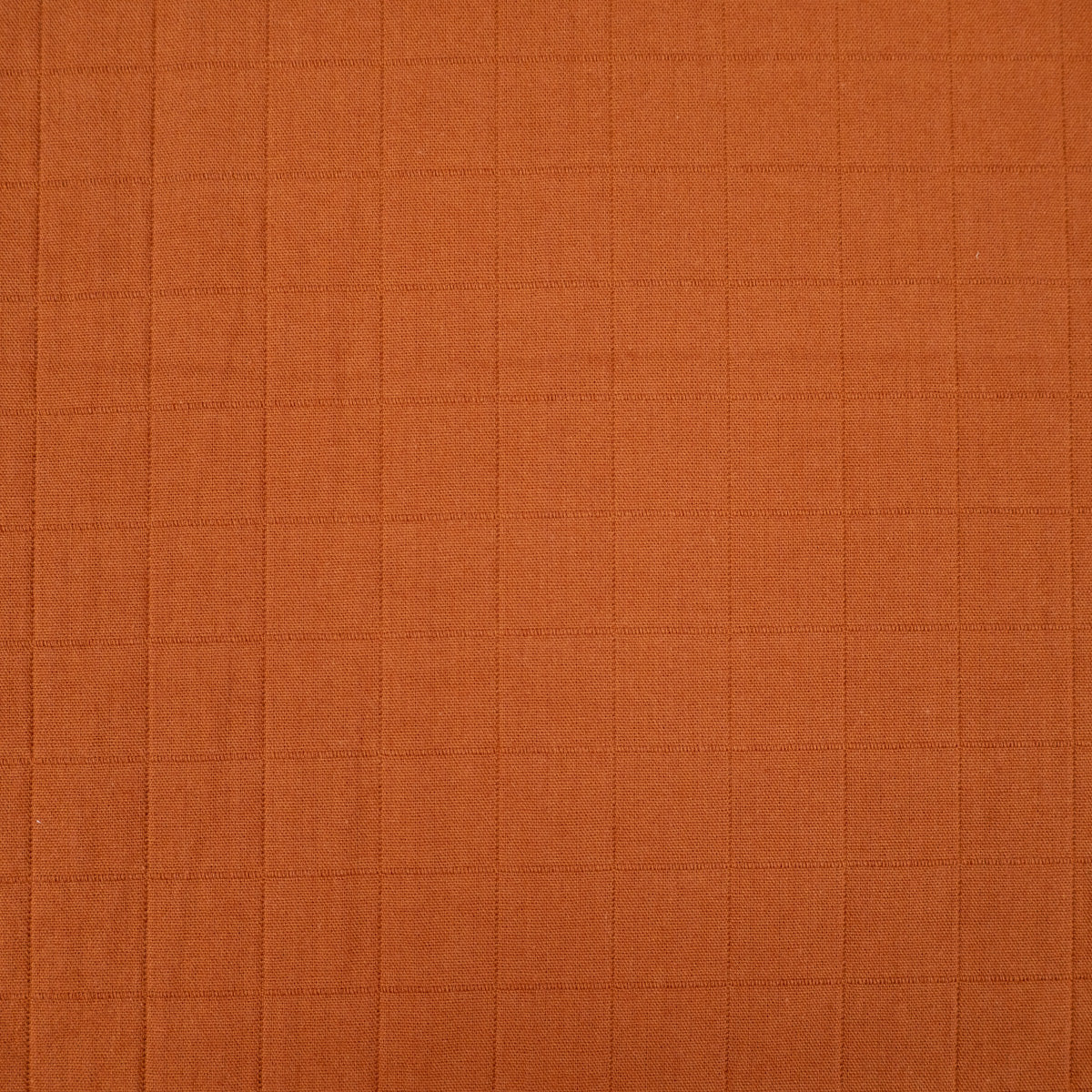 Tissu coton matelassé - Grands carreaux - Terre de sienne - Image 4