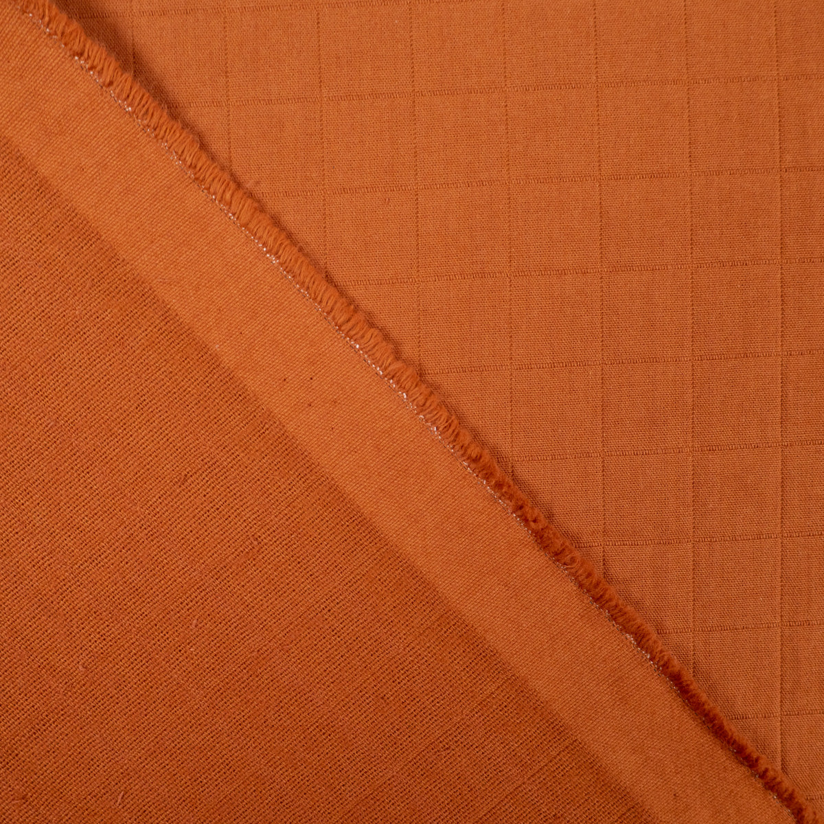 Tissu coton matelassé - Grands carreaux - Terre de sienne - Image 5