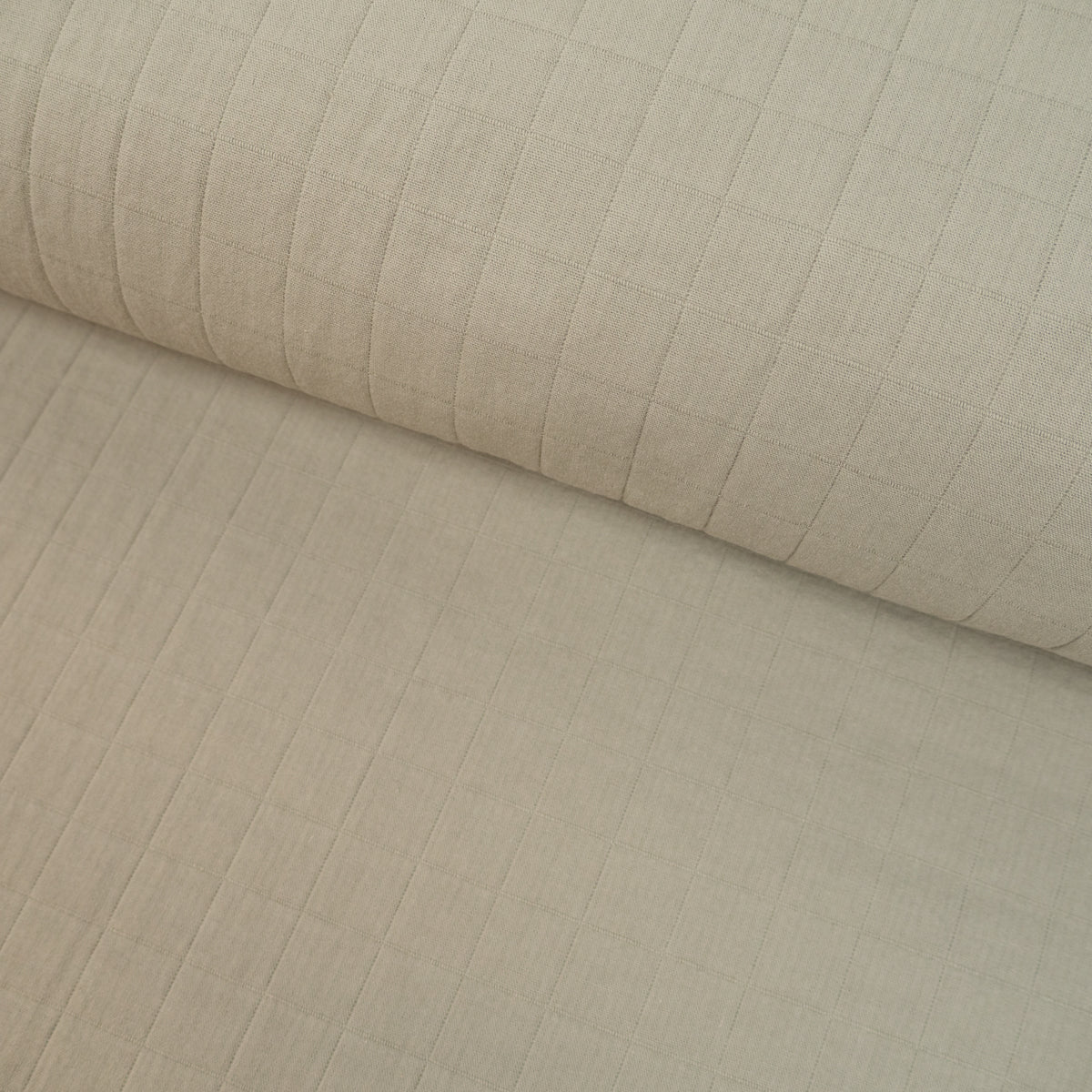 Tissu coton matelassé - Grands carreaux - Vert sauge