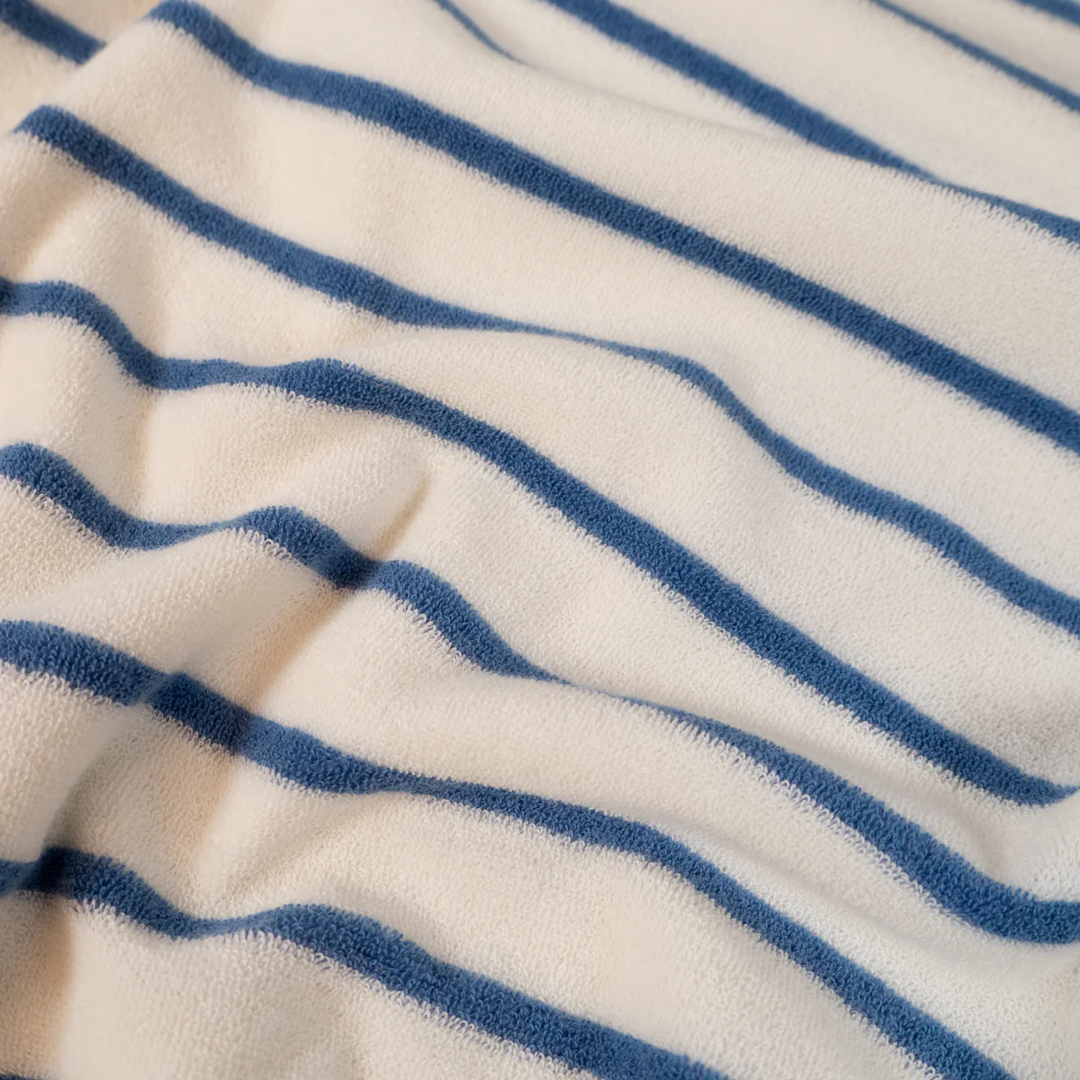 Tissu éponge - Rayé - Écru 509 et bleu