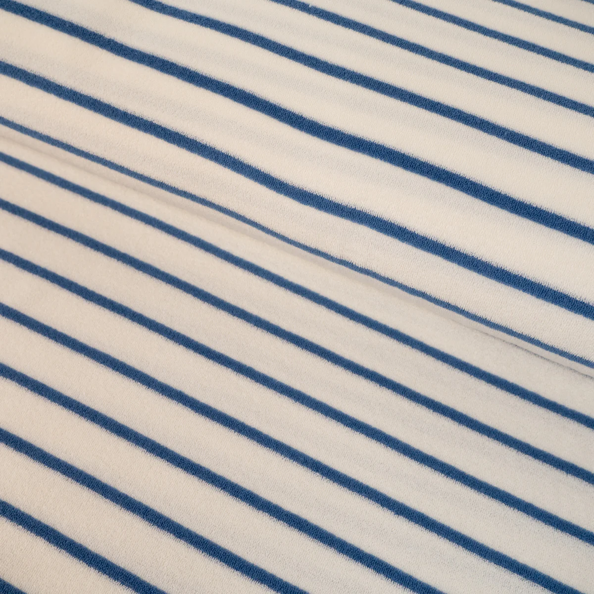 Tissu éponge - Rayé - Écru 509 et bleu - Image 2