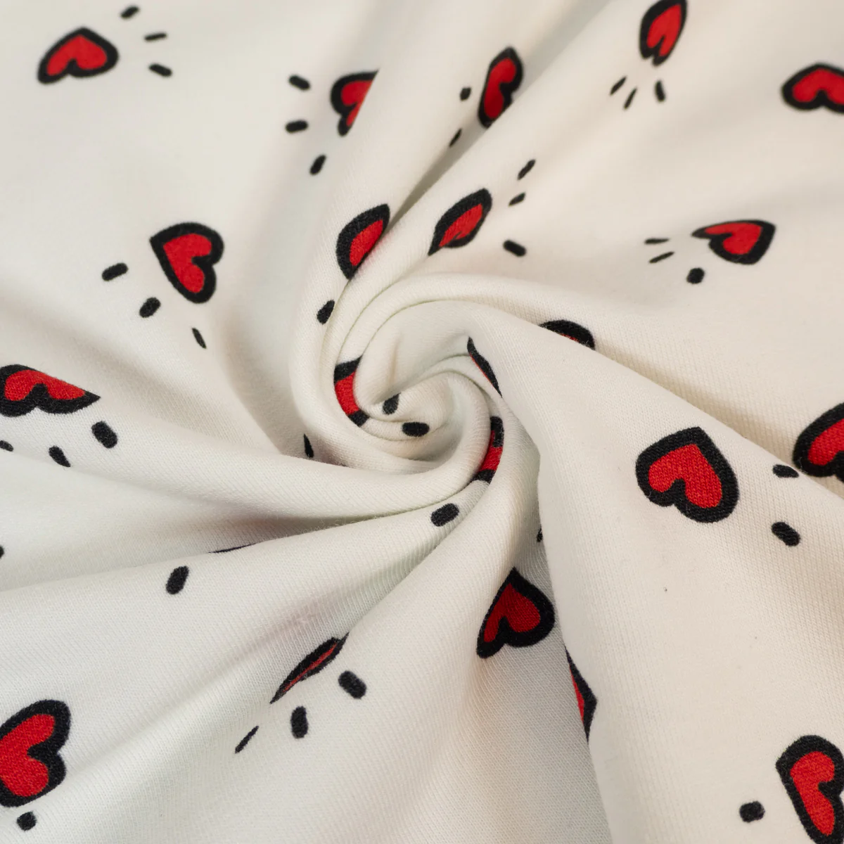 Tissu French terry Bio - Ikatee® - Pop Girly - Ecru - Image 4