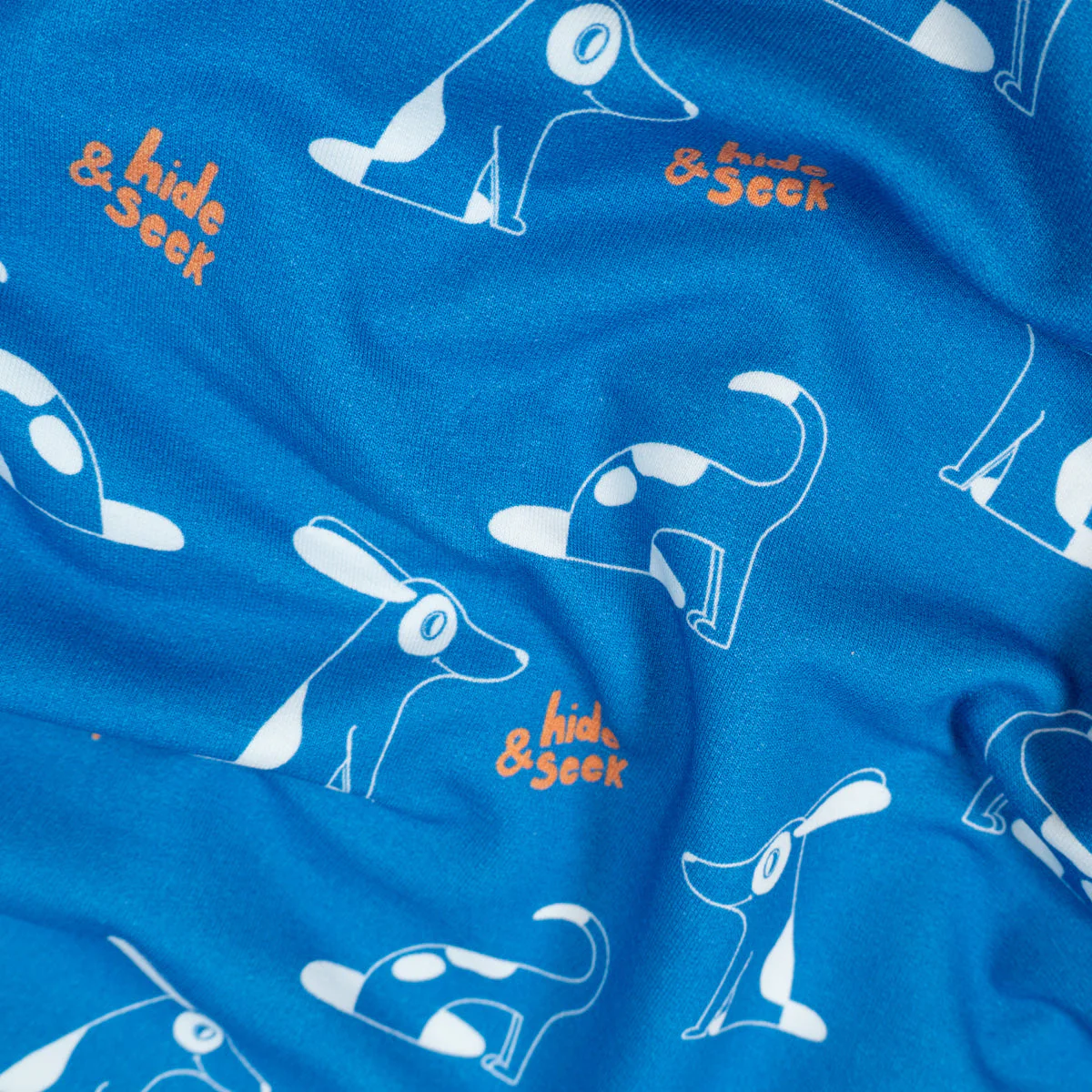 Tissu French terry Bio - Ikatee® - Hide and seek - Bleu vif - Image 10