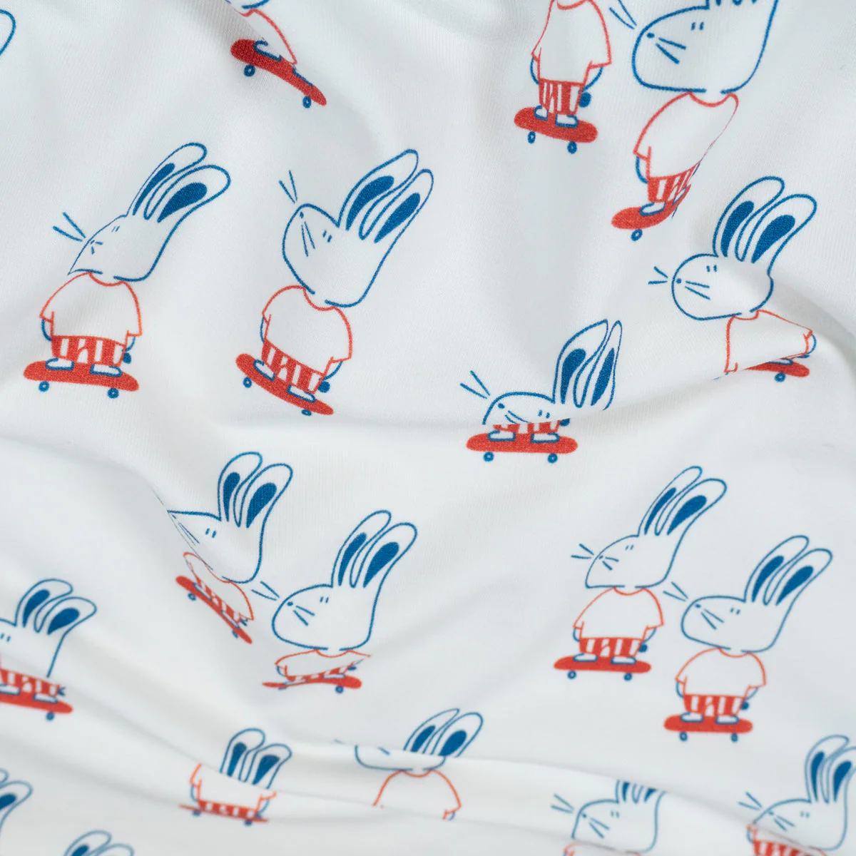 Tissu French terry Bio - Ikatee® - Rabbit Ride Club - Écru - Image 10