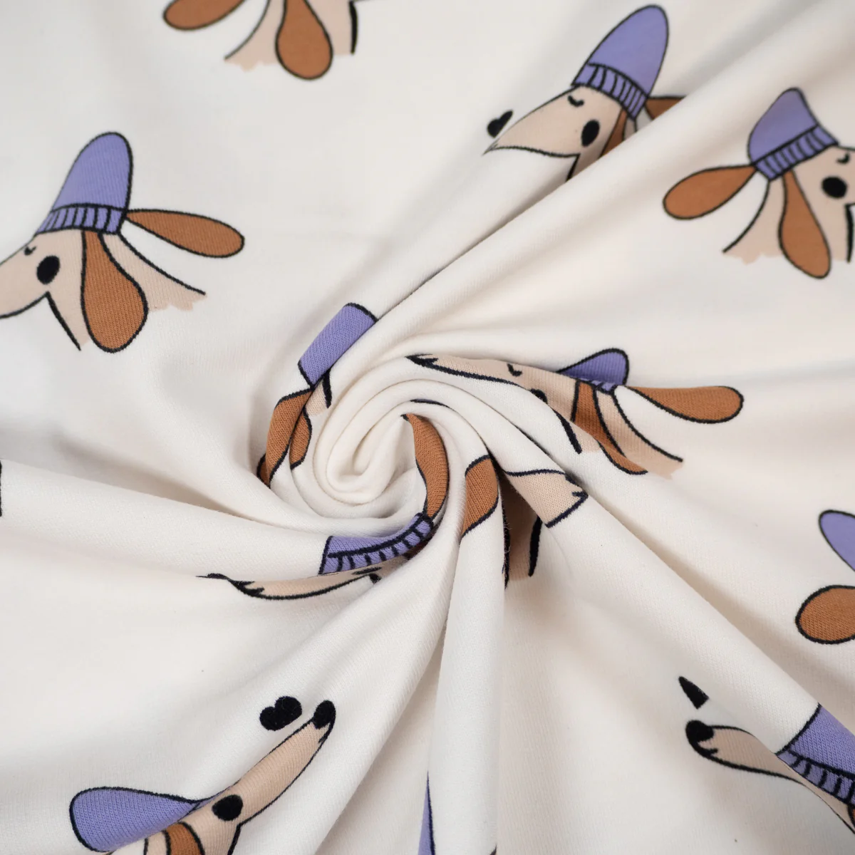Tissu French terry - Doggy Love - Écru - Image 3