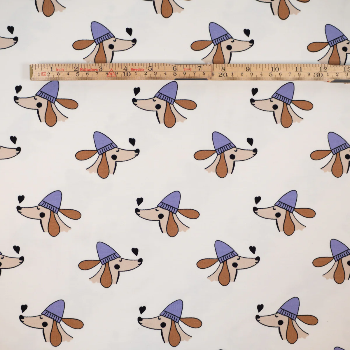 Tissu French terry - Doggy Love - Écru - Image 6