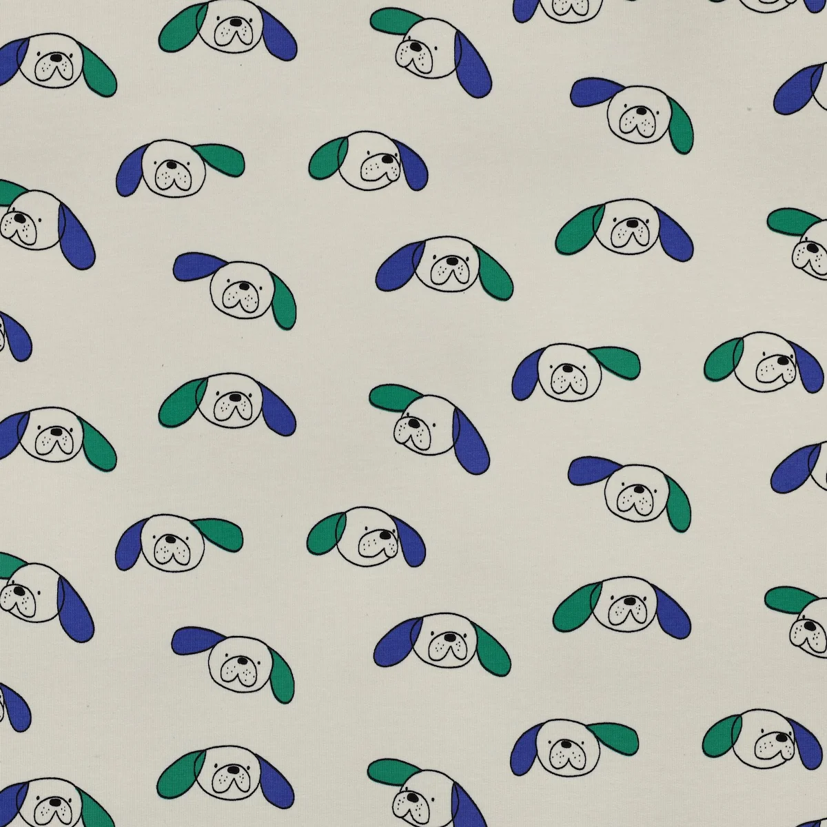 Tissu French Terry - GOTS - Doggy - Bleu - Image 4