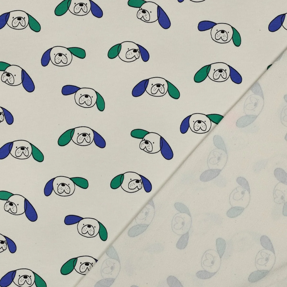 Tissu French Terry - GOTS - Doggy - Bleu - Image 6