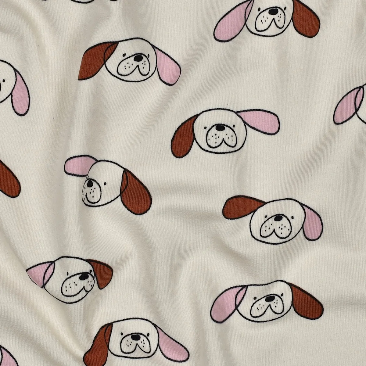 Tissu French Terry - GOTS - Doggy - Rose