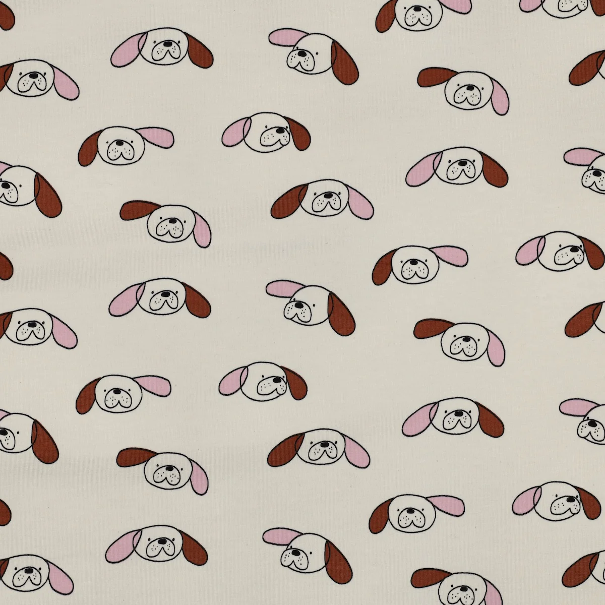 Tissu French Terry - GOTS - Doggy - Rose - Image 2