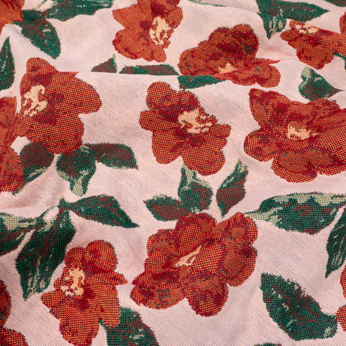 Tissu jacquard - Camélia - Rose - Image 3