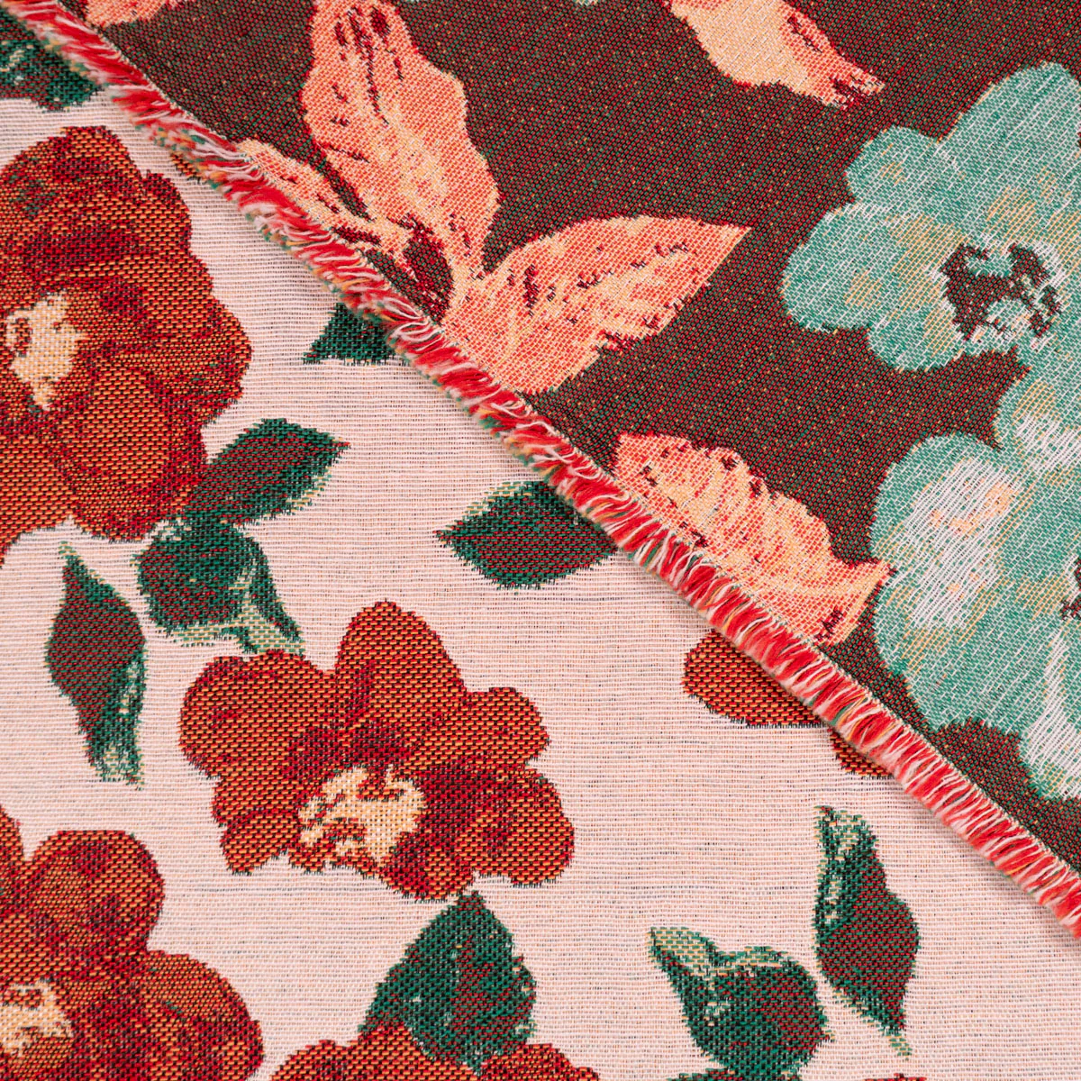 Tissu jacquard - Camélia - Rose - Image 6
