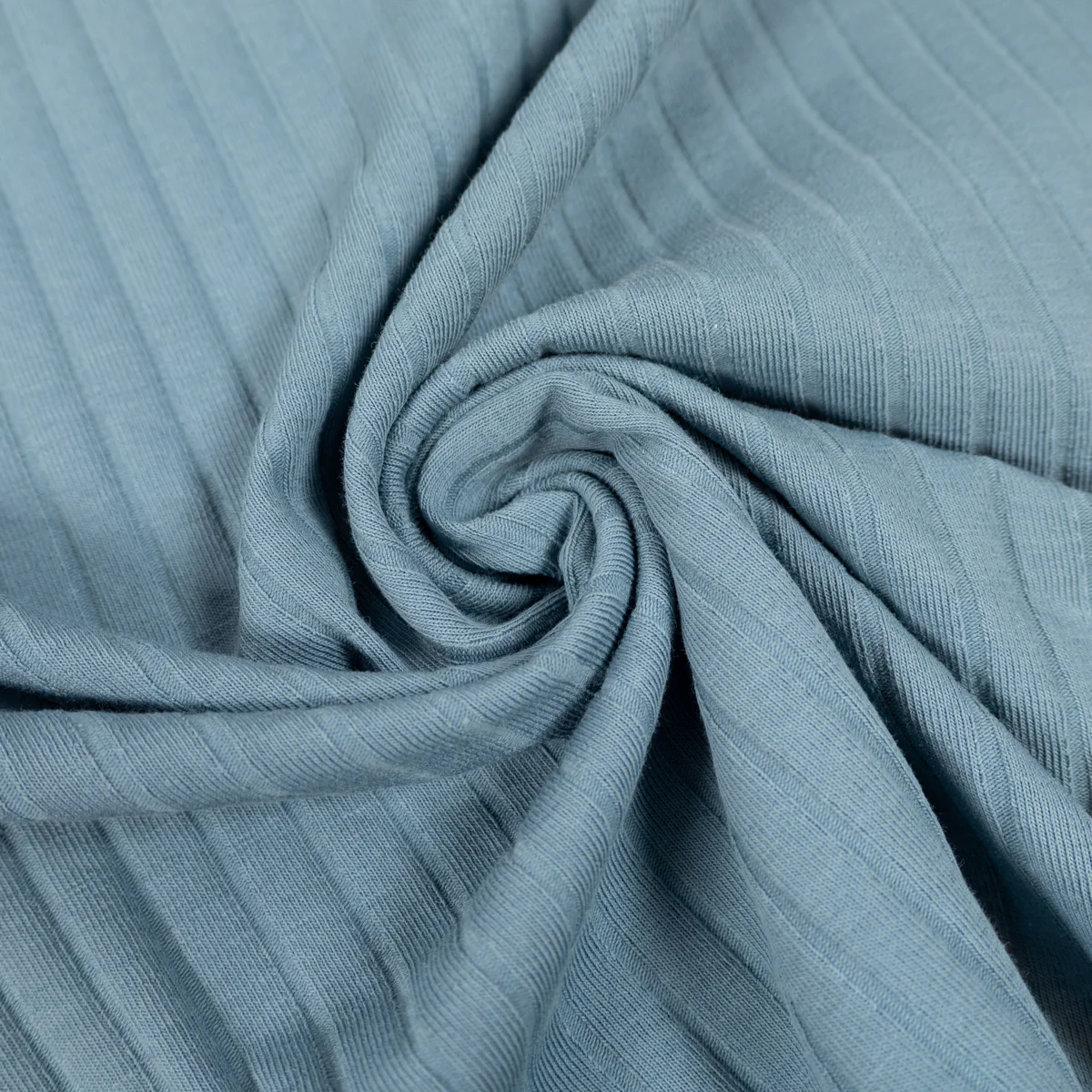 Tissu jersey côtelé en coton stretch - Bleu - Image 7