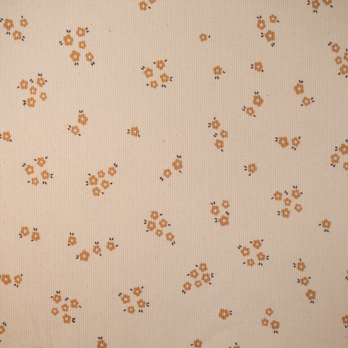 Tissu jersey côtelé - GOTS- Douce floraison - Écru - Image 3