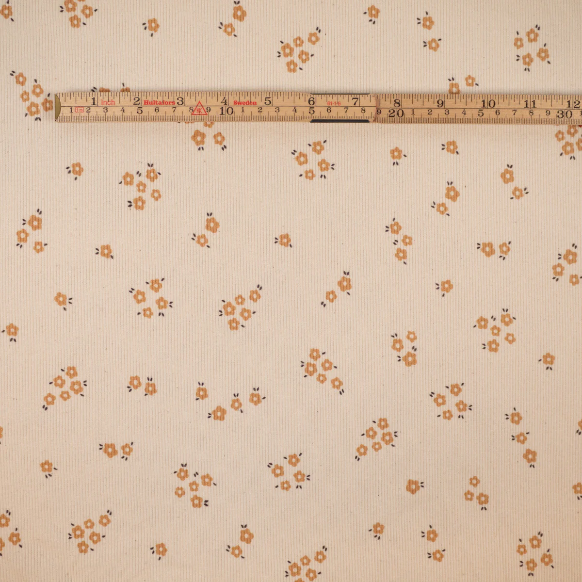 Tissu jersey côtelé - GOTS- Douce floraison - Écru - Image 6