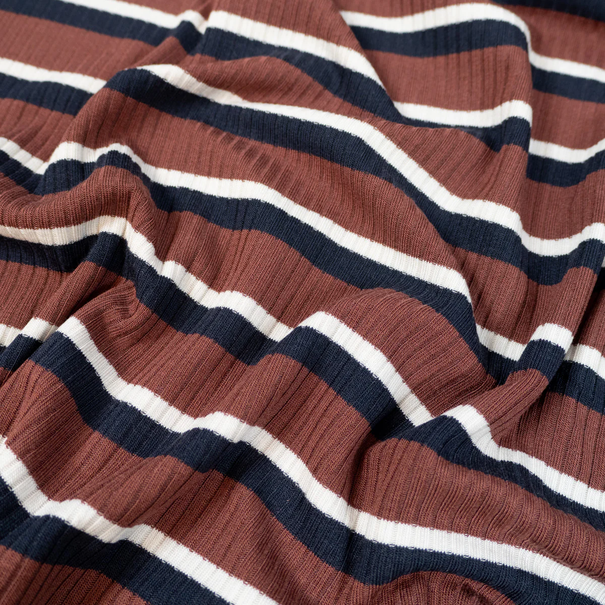 Tissu jersey côtelé de tencel- MeetMilk® - Derby - Marron