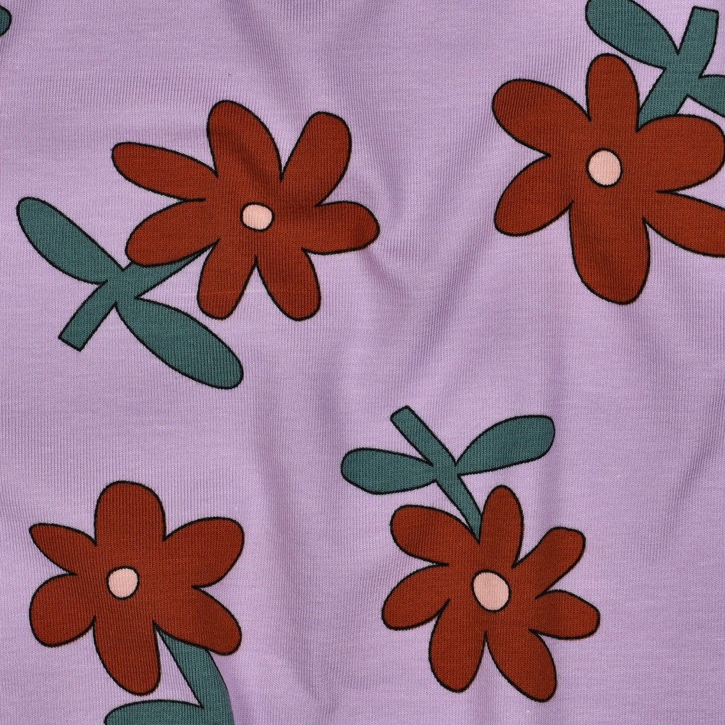 Tissu jersey - GOTS - Retro Bloom - Lavande