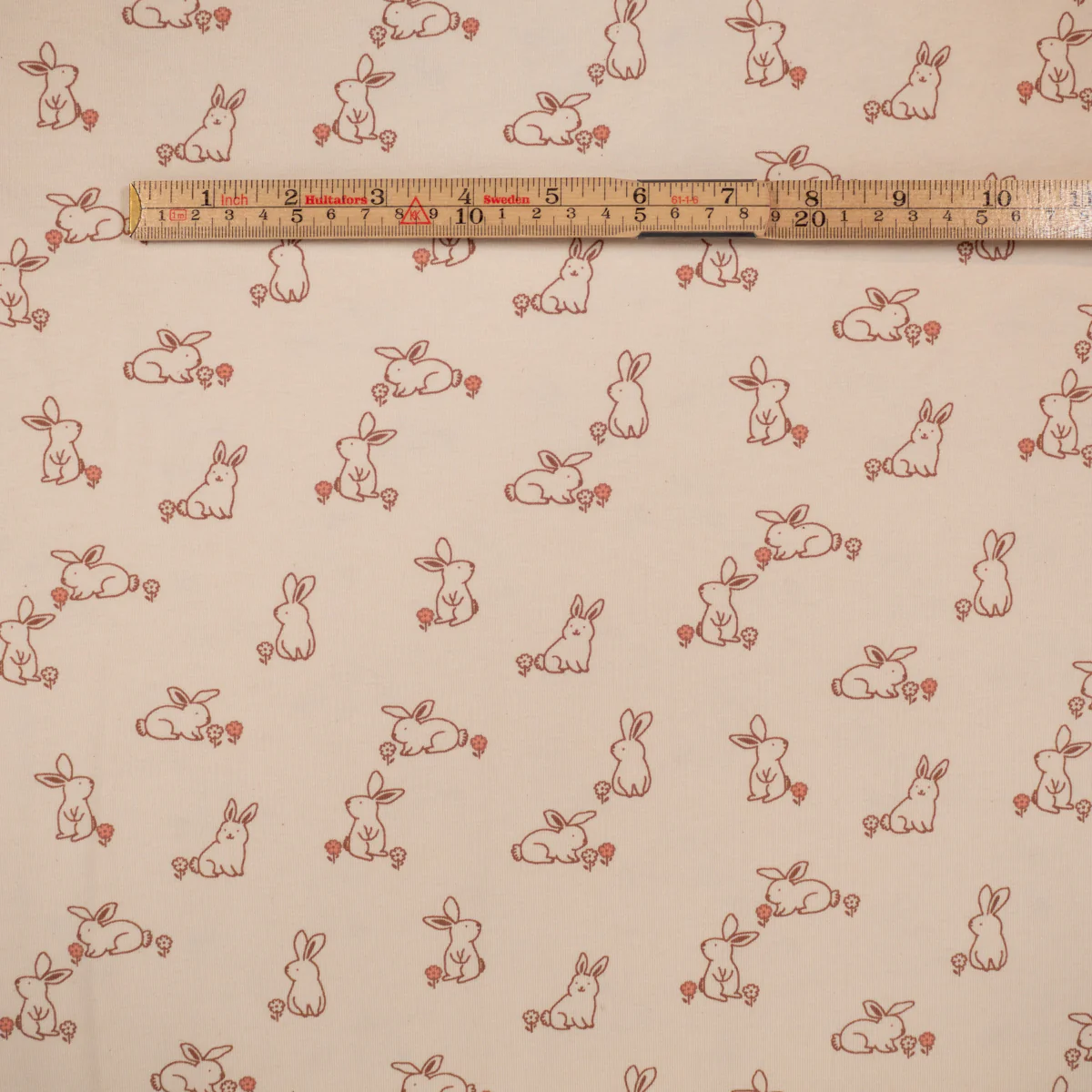 Tissu jersey - GOTS - Prairie aux lapins - Écru - Image 5