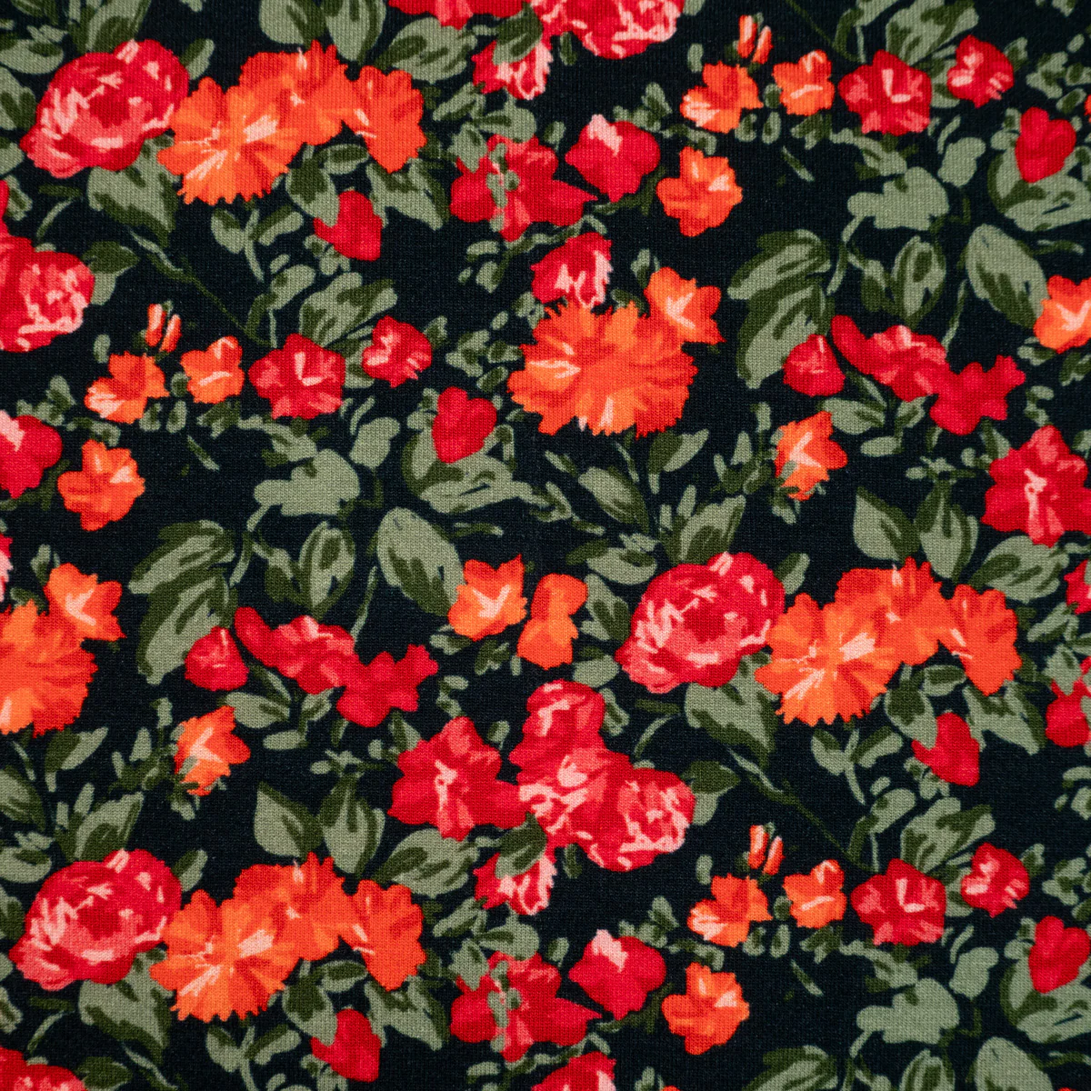 Tissu jersey de viscose - Ikatee® - Flora Viva - Noir - Image 5