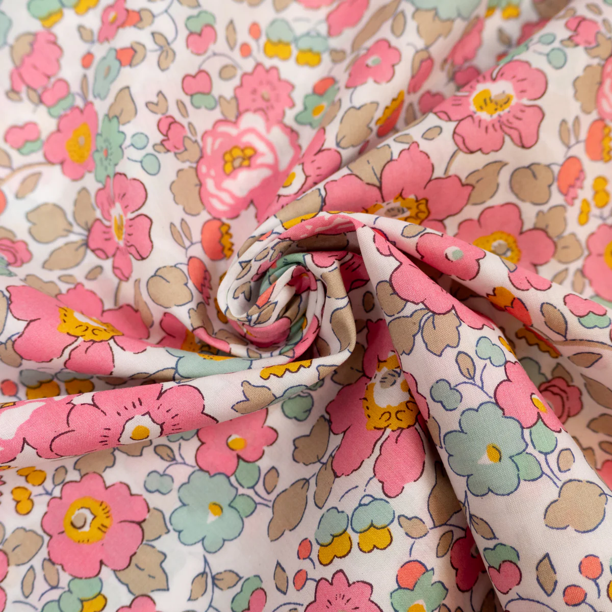 Tissu Liberty Tana Lawn - Betsy - Rose et Vert - Image 5