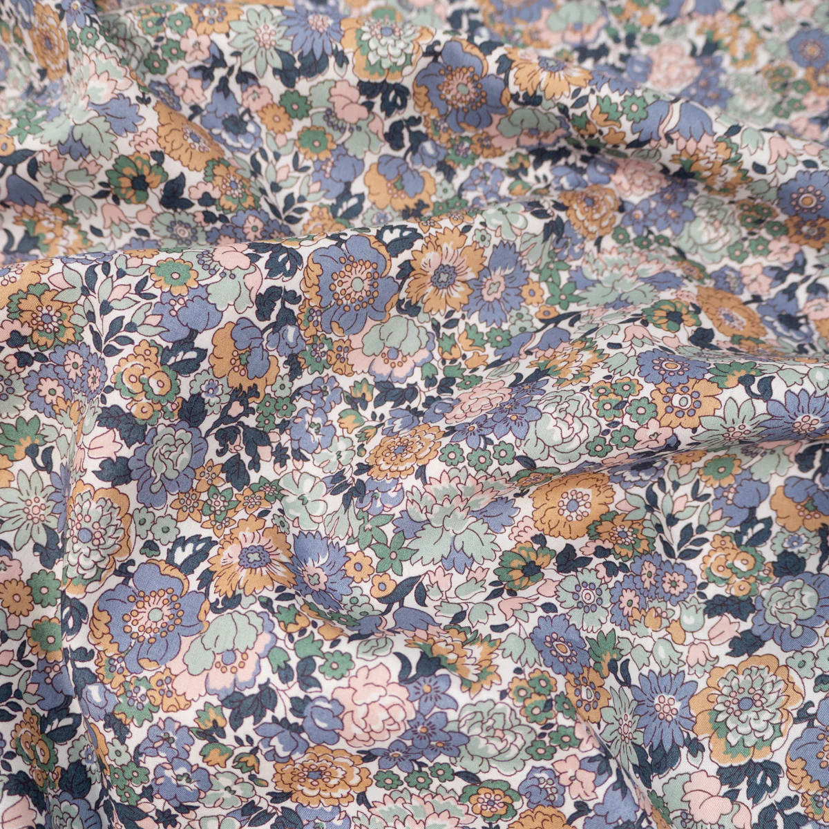 Tissu Liberty Tana Lawn  - Nell Annie and May - Bleu - Image 2