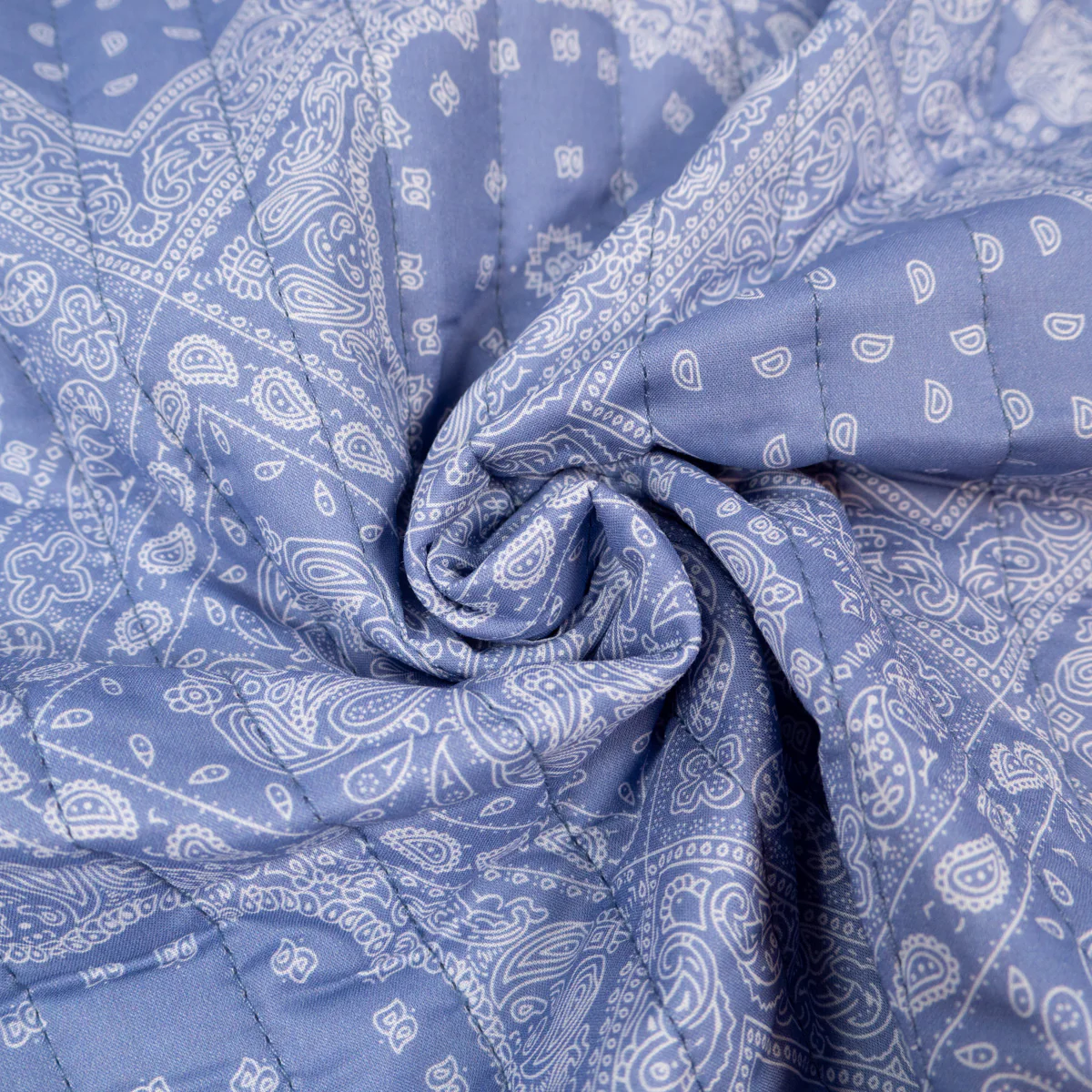 Tissu matelassé - Bandana Paisley - Bleu jeans - Image 4