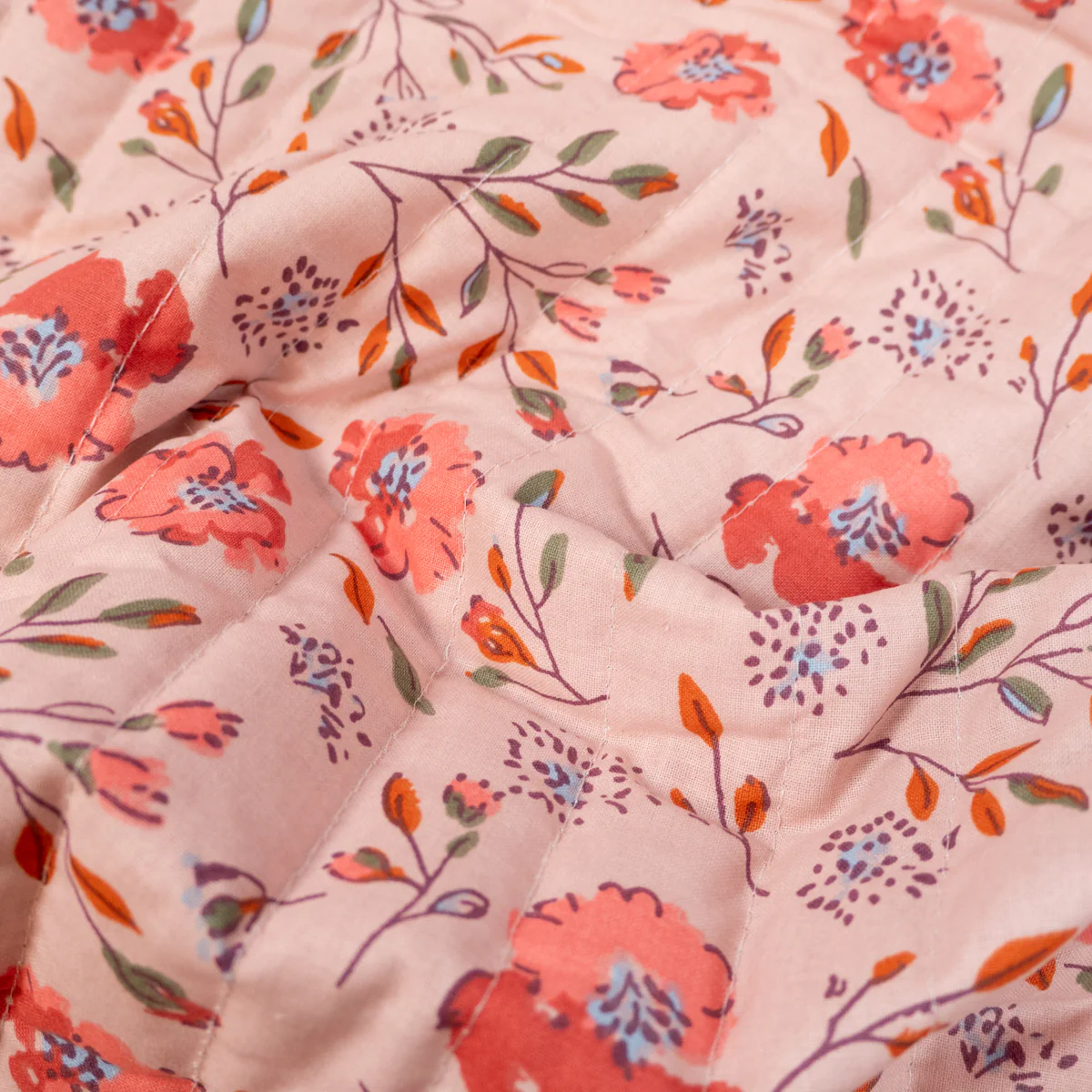 Tissu matelassé réversible - Lizul - Blanc et rose - Image 4